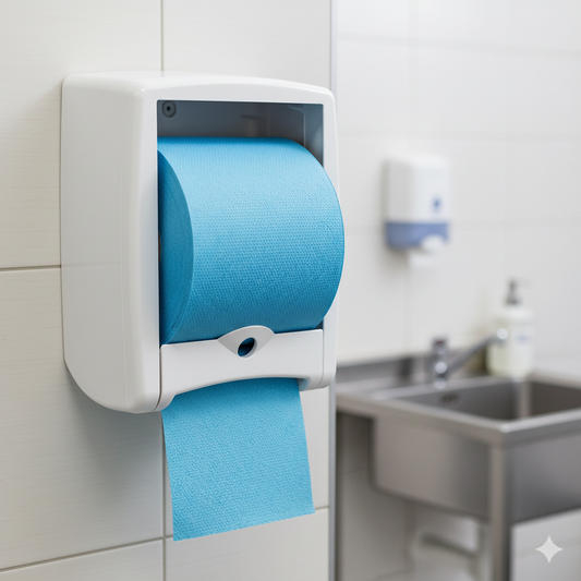 Blue Flat Sheet Centrefeed Rolls